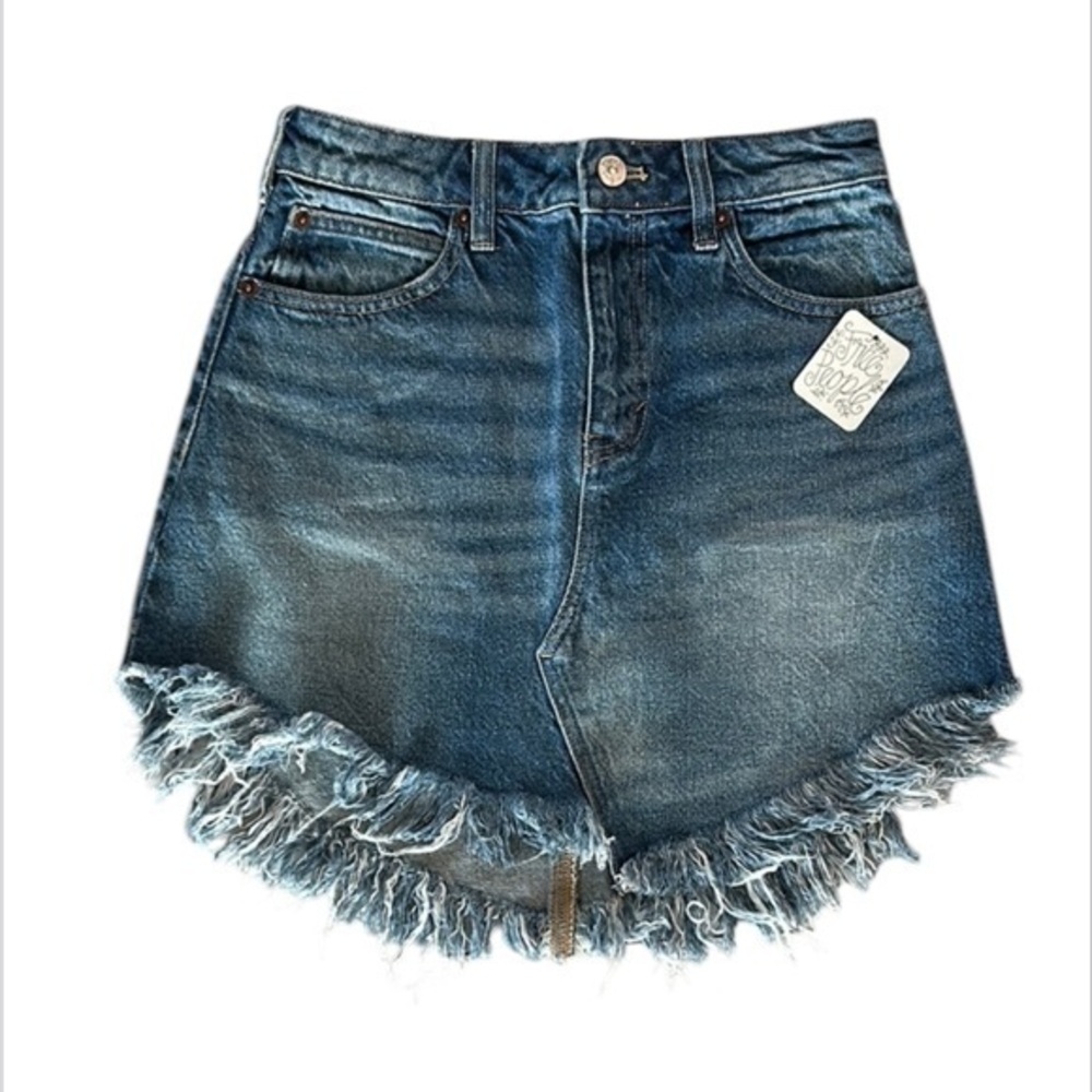 Free People Maverick jean denim skirt size 24 NWT